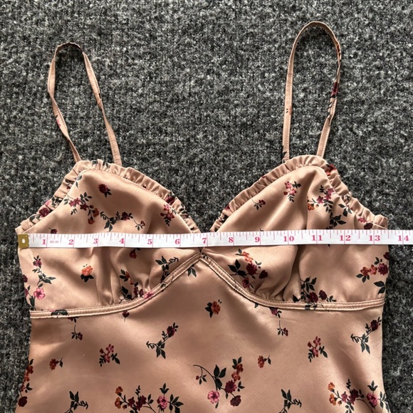 Vintage Y2K French Kiss S Floral Cami Blouse Champagne Dainty Romantic Coquette - Picture 7 of 12